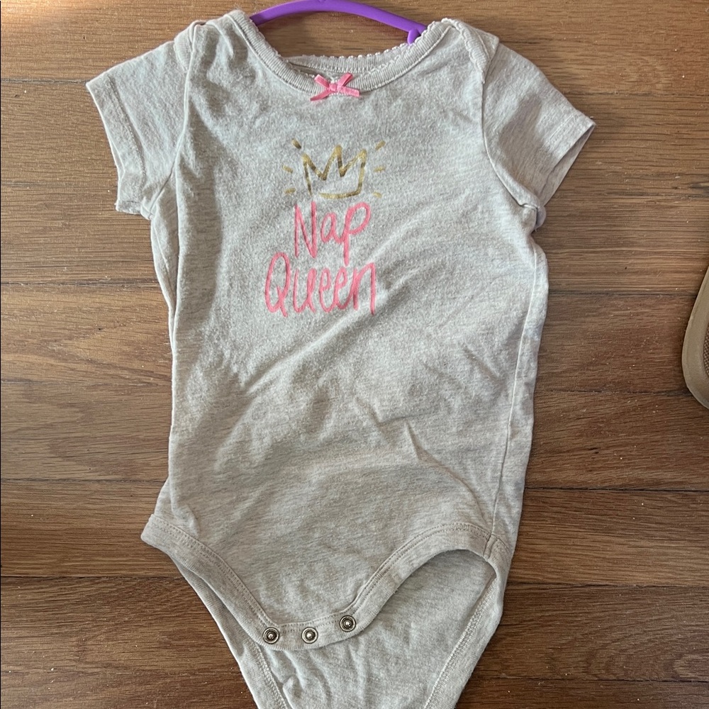 3 for $9 
Jumping Beans Nap Queen t-shirt onesie, size 12M
